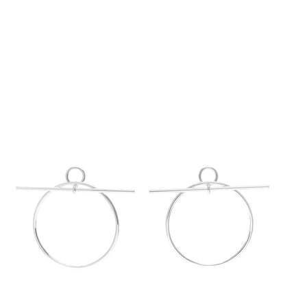 Hermes Sterling Silver MM Loop Earrings 1 of 4