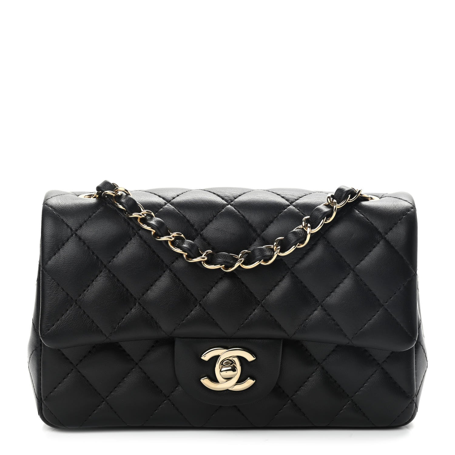 Chanel Lambskin Quilted Mini Rectangular Flap Black 1 of 9