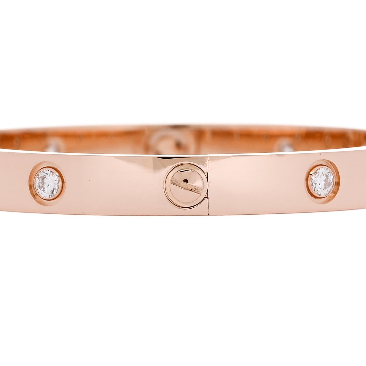 Cartier 18K Pink Gold 10 Diamond LOVE Bracelet 17 5 of 9