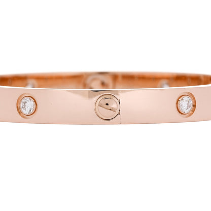 Cartier 18K Pink Gold 10 Diamond LOVE Bracelet 17 5 of 9