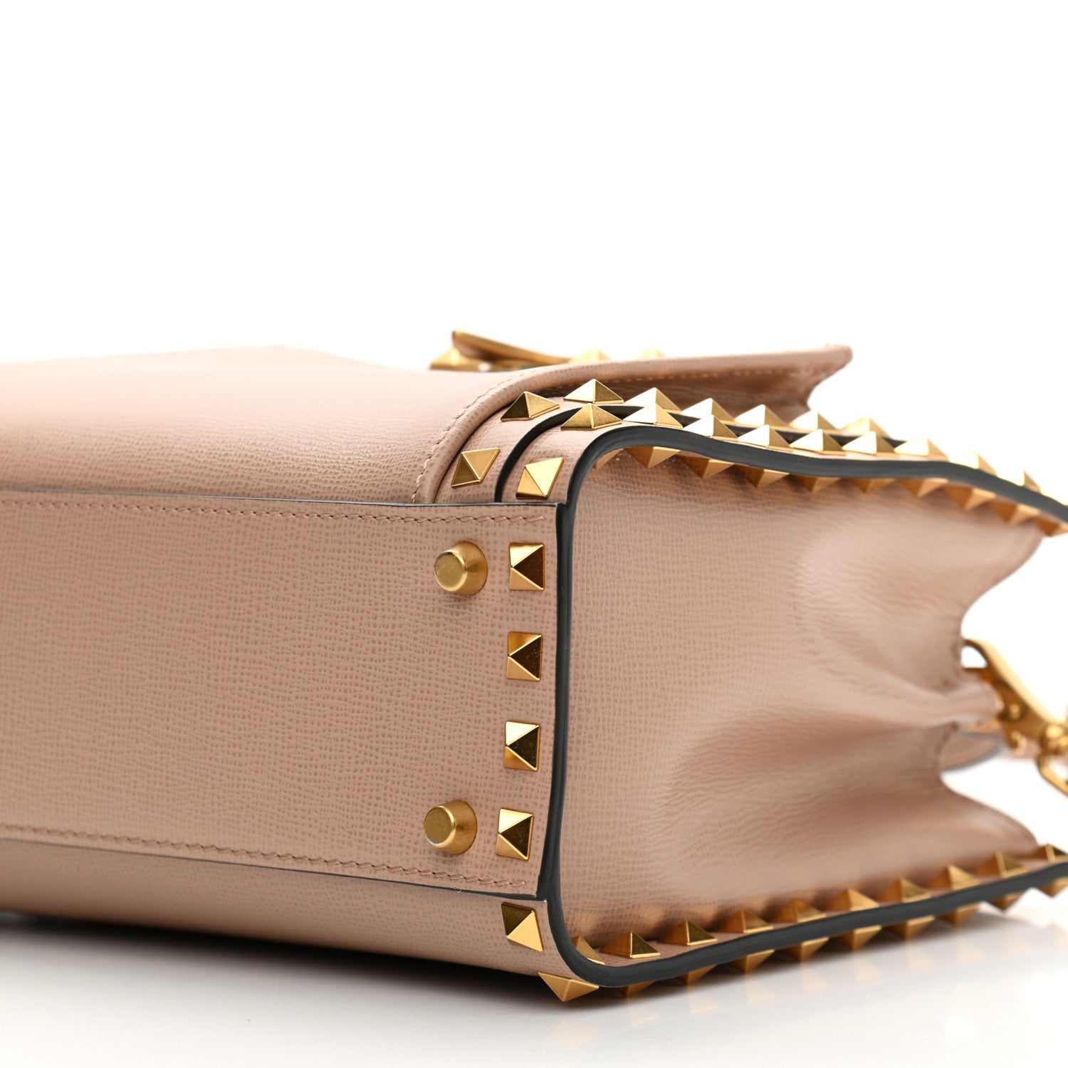 Valentino Garavani Vitello Small Rockstud Alcove Top-Handle Bag Rose Cannelle 9 of 10