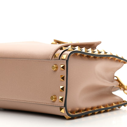 Valentino Garavani Vitello Small Rockstud Alcove Top-Handle Bag Rose Cannelle 9 of 10