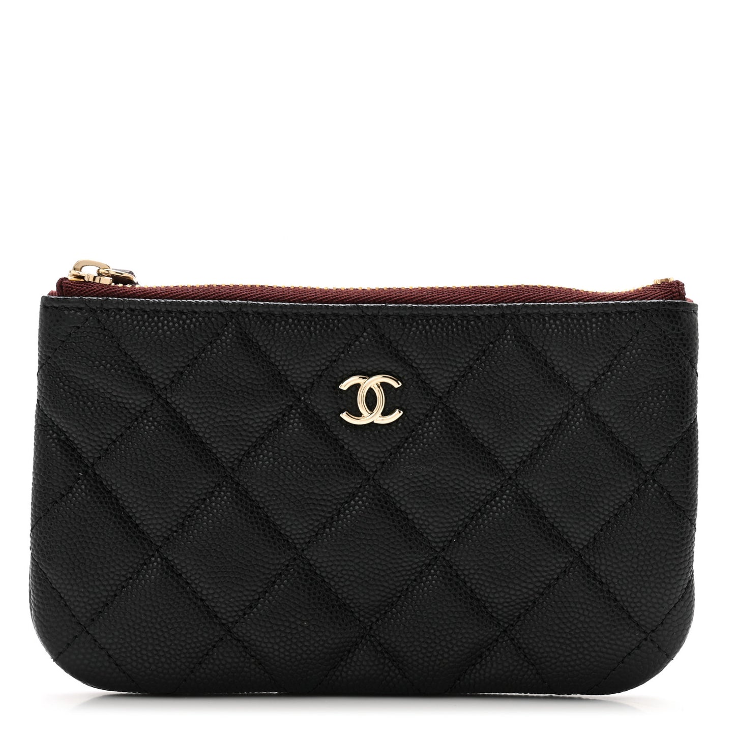 Caviar Quilted Small Cosmetic Case Black