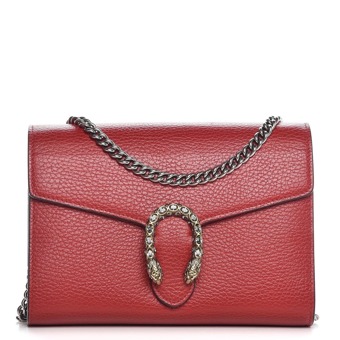 Calfskin Mini Dionysus Chain Wallet Hibiscus Red