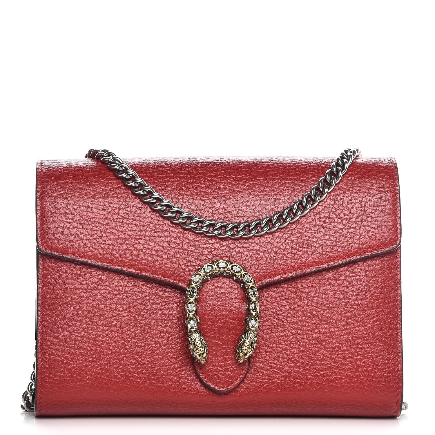 Gucci Calfskin Mini Dionysus Chain Wallet Hibiscus Red 1 of 7