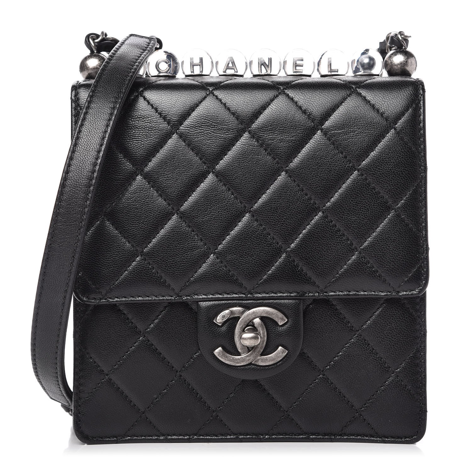 Chanel Lambskin Quilted Chic Pearls Flap Black 1 of 10