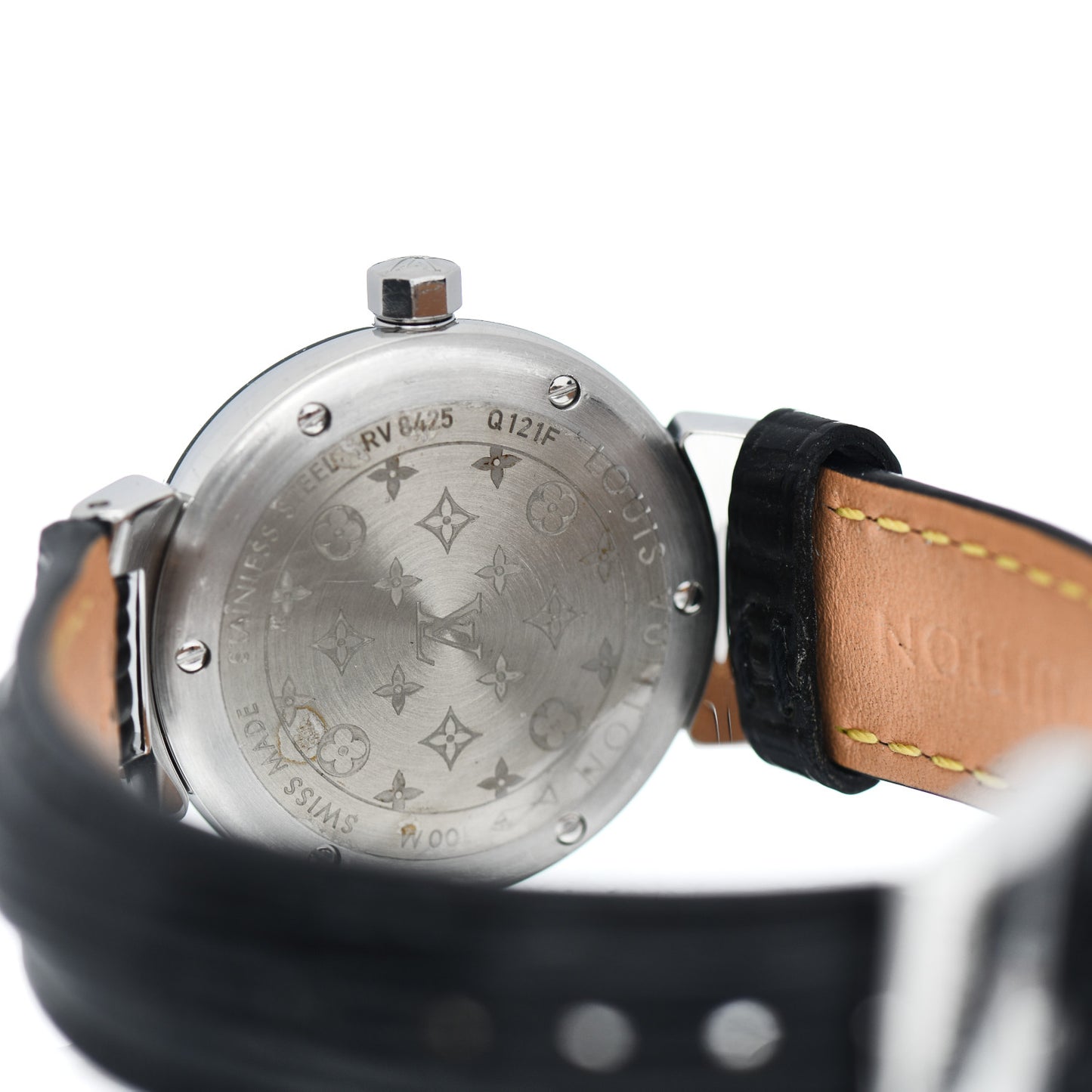 Stainless Steel Epi Diamond 28mm Tambour Bijou Quartz Watch Black