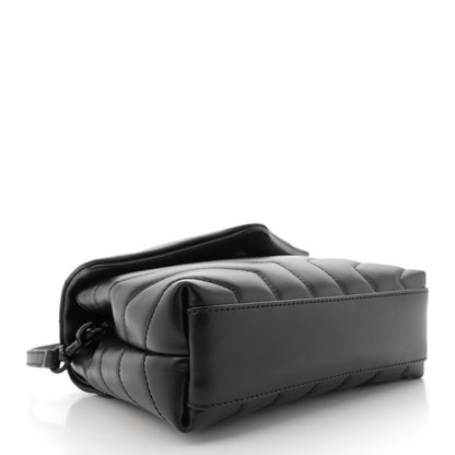 Saint Laurent Calfskin Y Quilted Monogram Toy Loulou Crossbody Bag Black 4 of 10