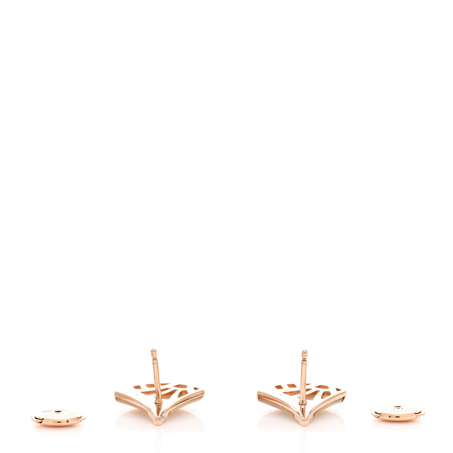 18K Rose Gold Diamond Mother of Pearl Divas' Dream Stud Earrings