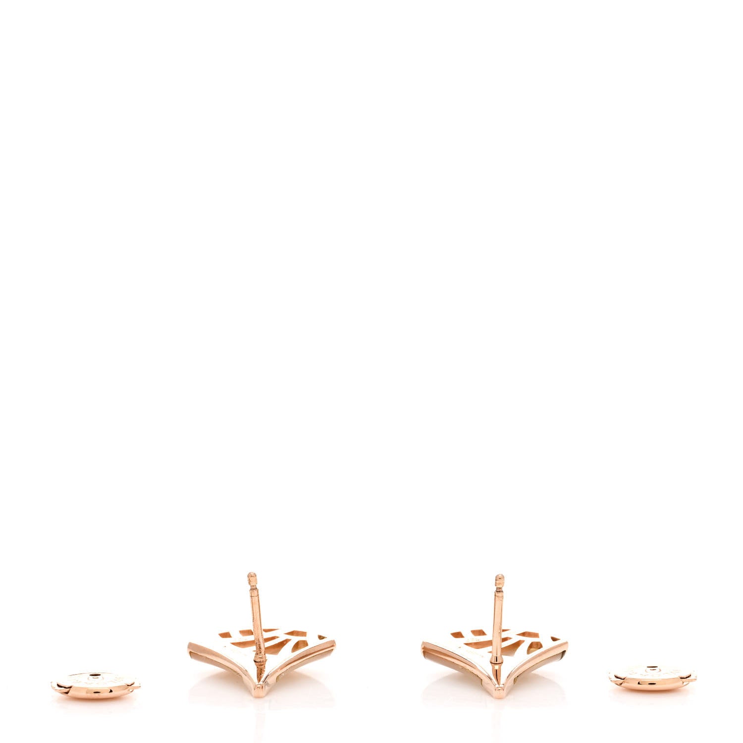 Bulgari 18K Rose Gold Diamond Mother of Pearl Divas' Dream Stud Earrings 3 of 5
