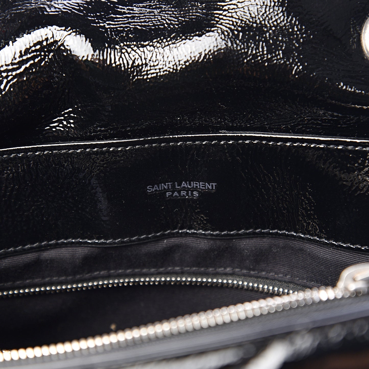 Patent Y Quilted Monogram Medium Loulou Chain Satchel Black