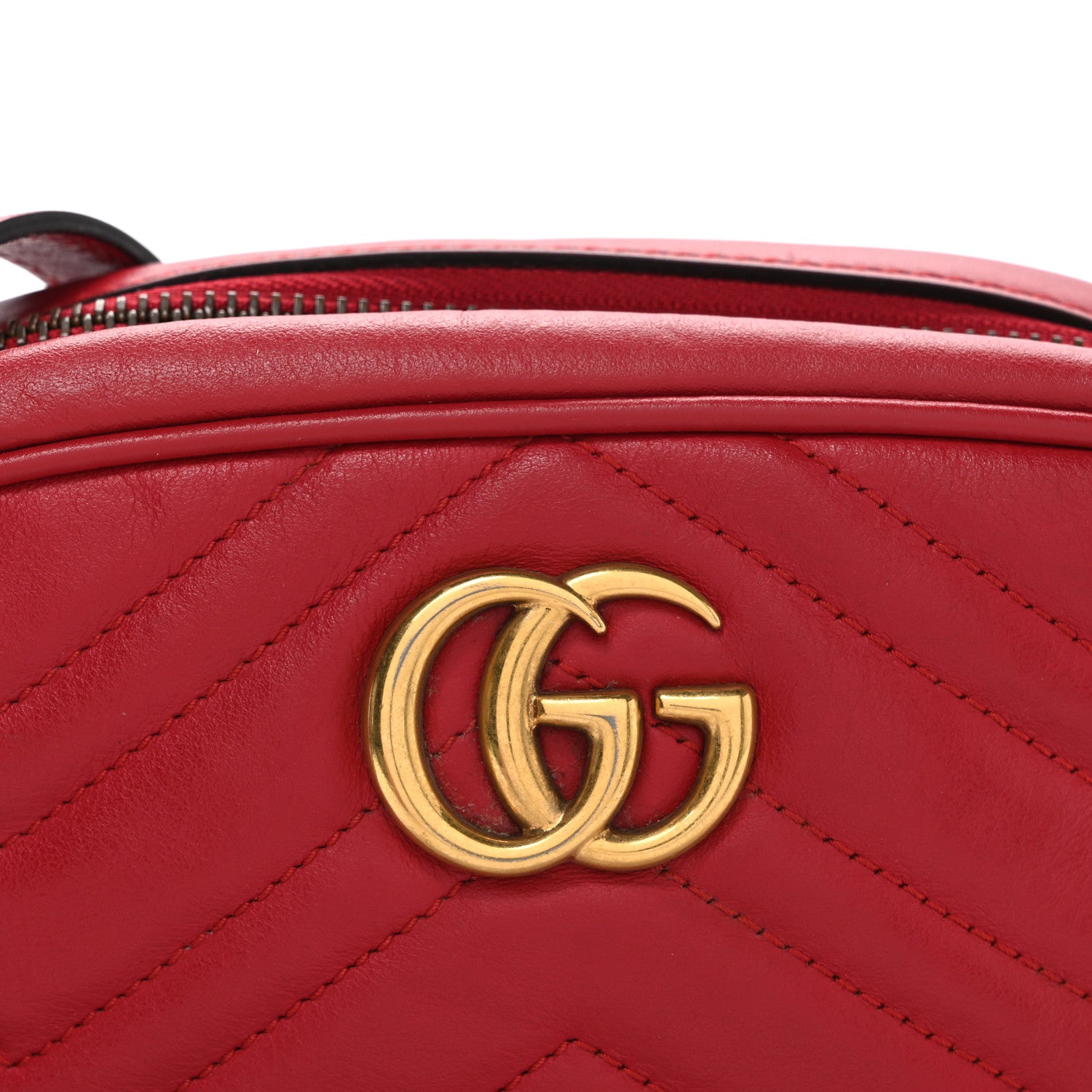 Gucci Calfskin Matelasse Mini GG Marmont Chain Shoulder Bag