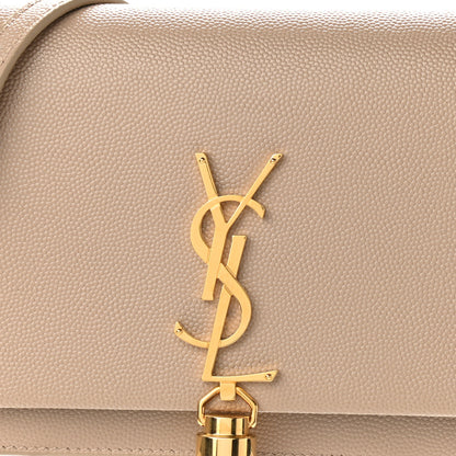 Saint Laurent Grain De Poudre Classic Monogram Kate Tassel Chain Wallet Dark Beige 8 of 11