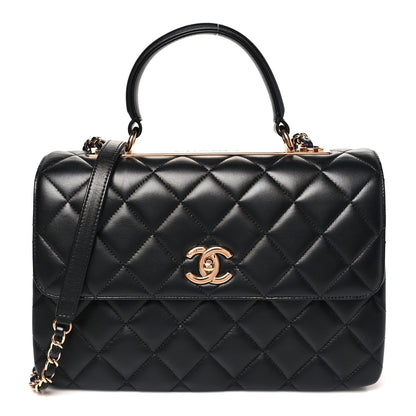 Chanel Lambskin Quilted Medium Trendy CC Flap Dual Handle Bag Black 1 of 12