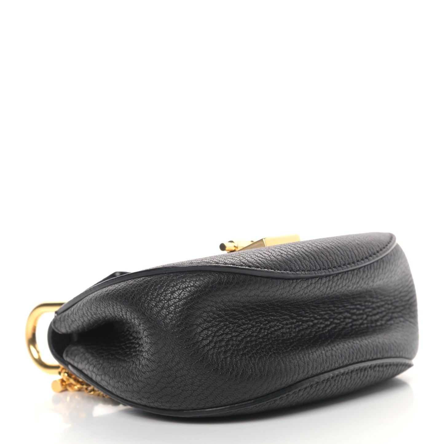 Grained Lambskin Nano Drew Shoulder Bag Black