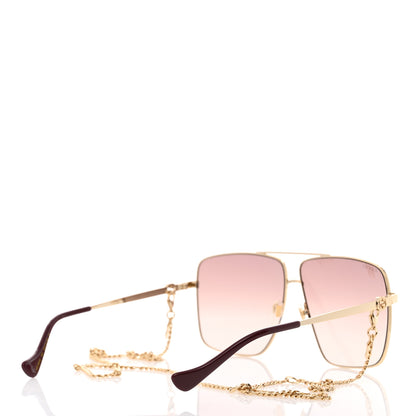 Gucci Metal Navigator Square Chain Sunglasses GG1089S Gold Pink 4 of 8