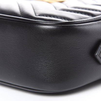 Gucci Calfskin Matelasse Mini GG Marmont Chain Shoulder Bag Black 7 of 10