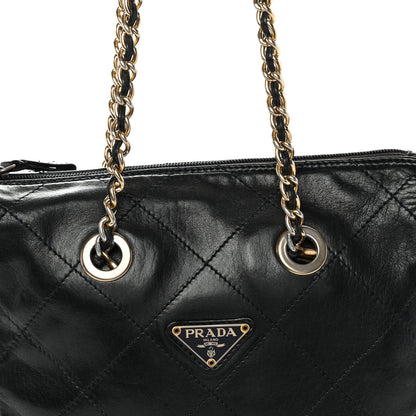 Prada Nappa Quilted Chain Shoulder Bag Navy 7 of 11