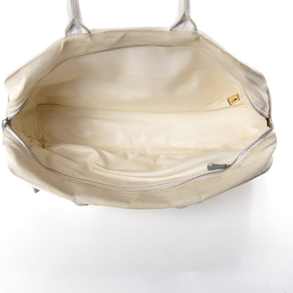 Chanel Canvas Quilted Bowler White 5 of 13