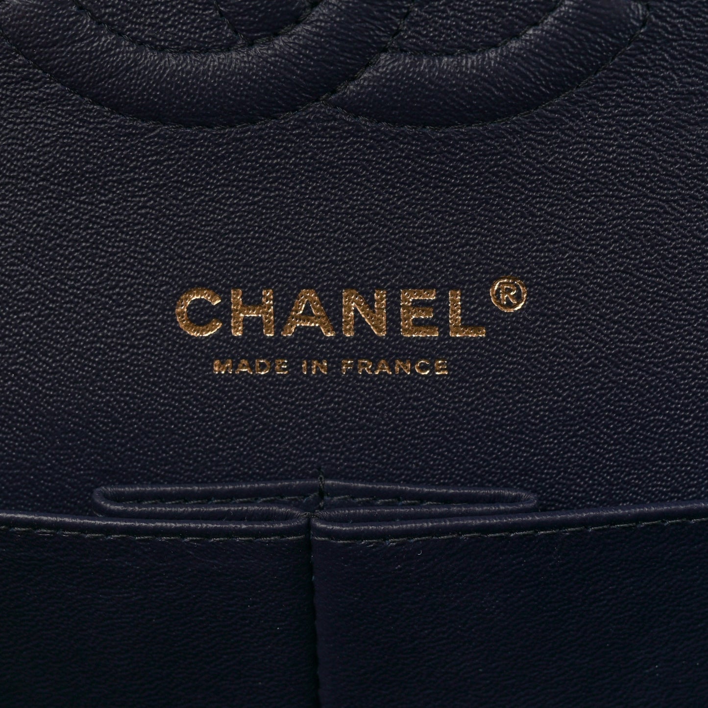 Caviar Quilted Medium Double Flap Navy
