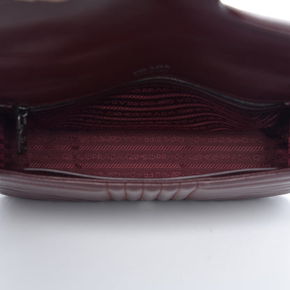 Prada Soft Calfskin Impunture Diagramme Large Chain Flap Shoulder Bag Granato 7 of 10