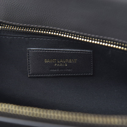 Saint Laurent Grain De Poudre Matelasse Chevron Monogram Shopping Bag Fog 6 of 17