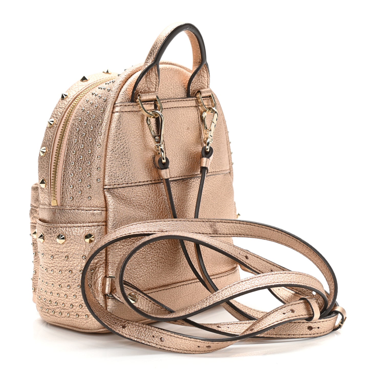 Metallic Calfskin Stud X-Mini Stark Bebe Boo Backpack Champagne Gold