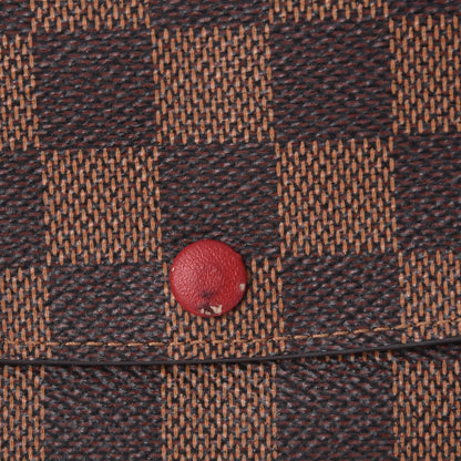 Louis Vuitton Damier Ebene Emilie Wallet Red 8 of 8