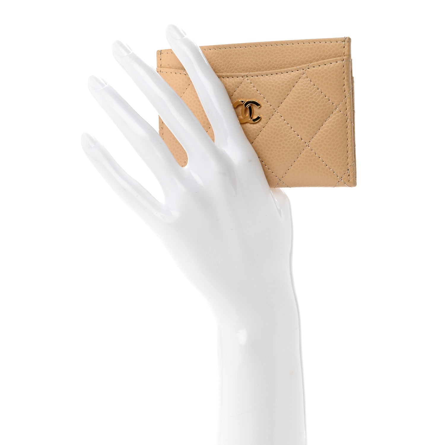 Chanel Caviar Quilted Card Holder Beige 2 of 11