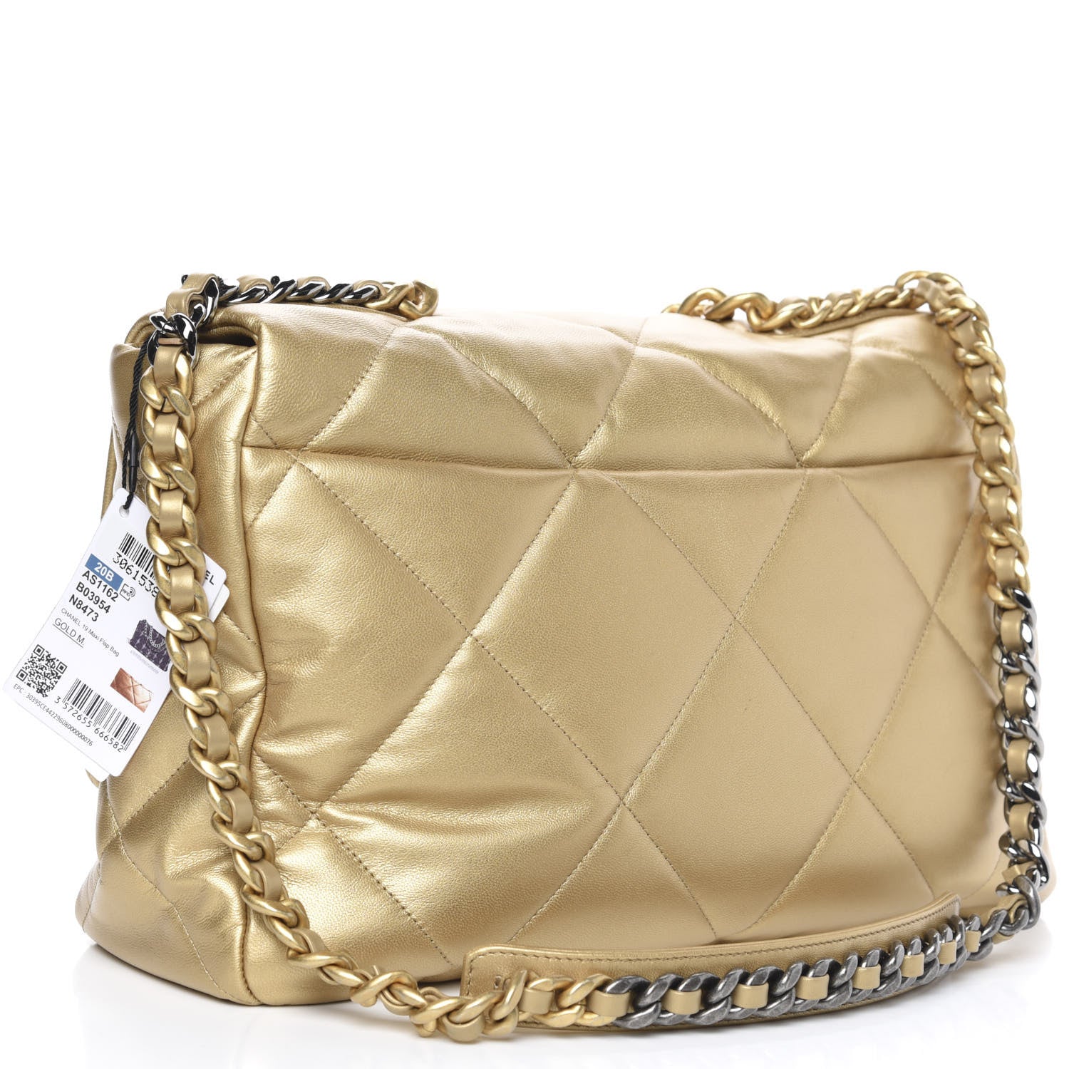 Chanel Metallic Goatskin Quilted Maxi 19 Flap Gold 3 of 10