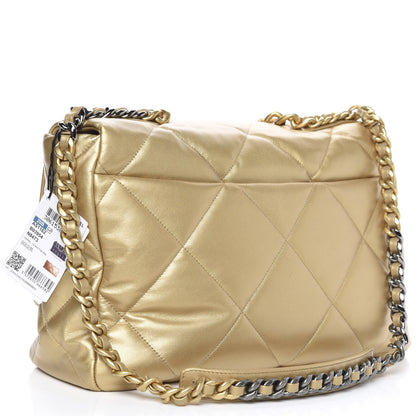 Chanel Metallic Goatskin Quilted Maxi 19 Flap Gold 3 of 10