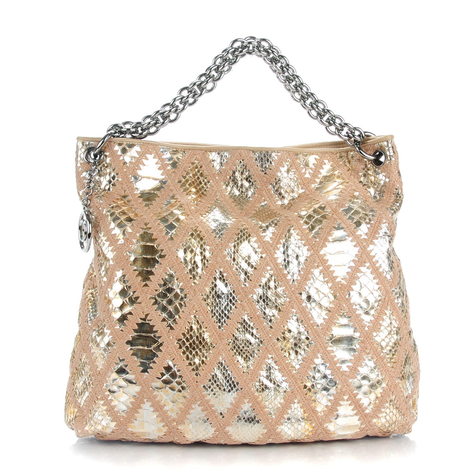 Chanel Python Crochet Soft and Chain Large Hobo Gold 1 of 7