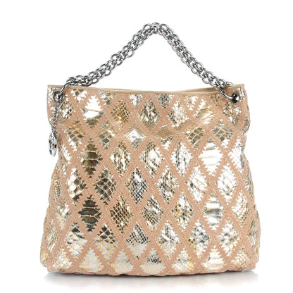 Chanel Python Crochet Soft and Chain Large Hobo Gold 1 of 7
