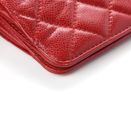 Chanel Caviar Quilted CC Clutch Red 14 of 14