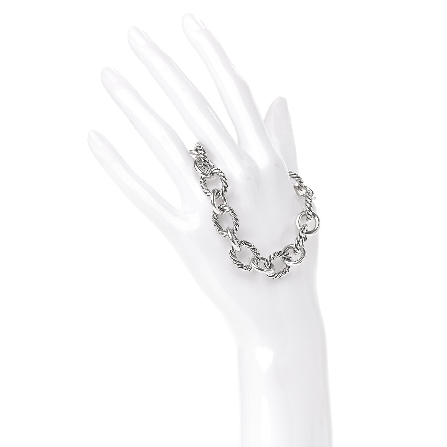 David Yurman Sterling Silver 12mm Large Oval Link Bracelet 2 of 5