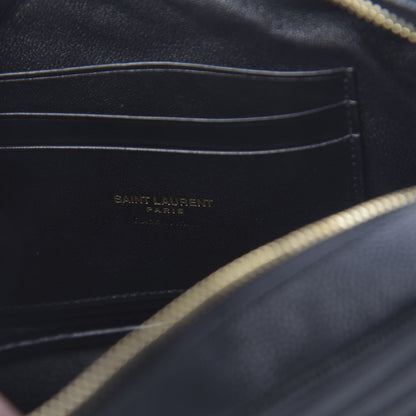 Saint Laurent Grain De Poudre Matelasse Monogram Mini Lou Camera Bag Black 6 of 11