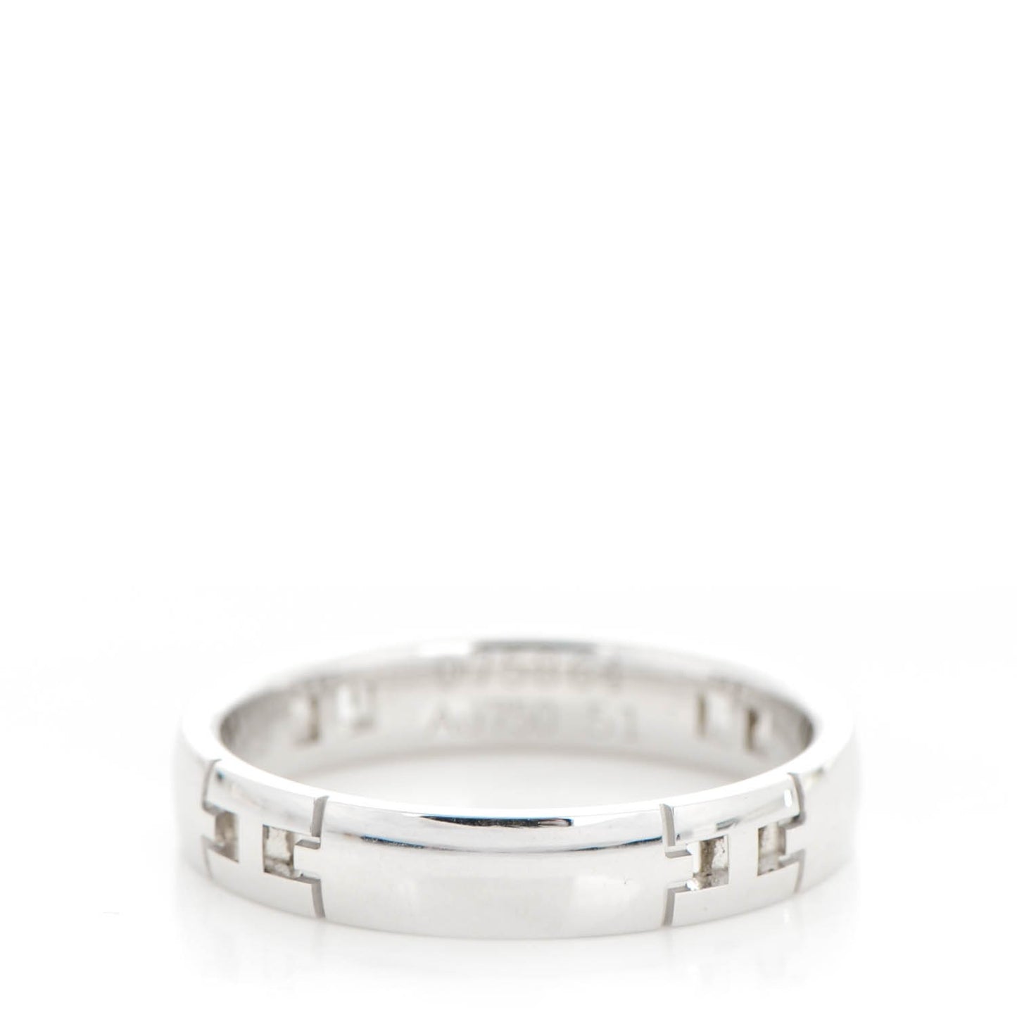 18K White Gold Hercules H Ring 51 5.5