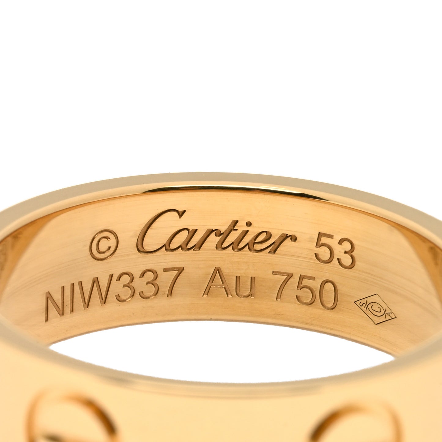18K Yellow Gold 5.5mm LOVE Ring 53 6.5