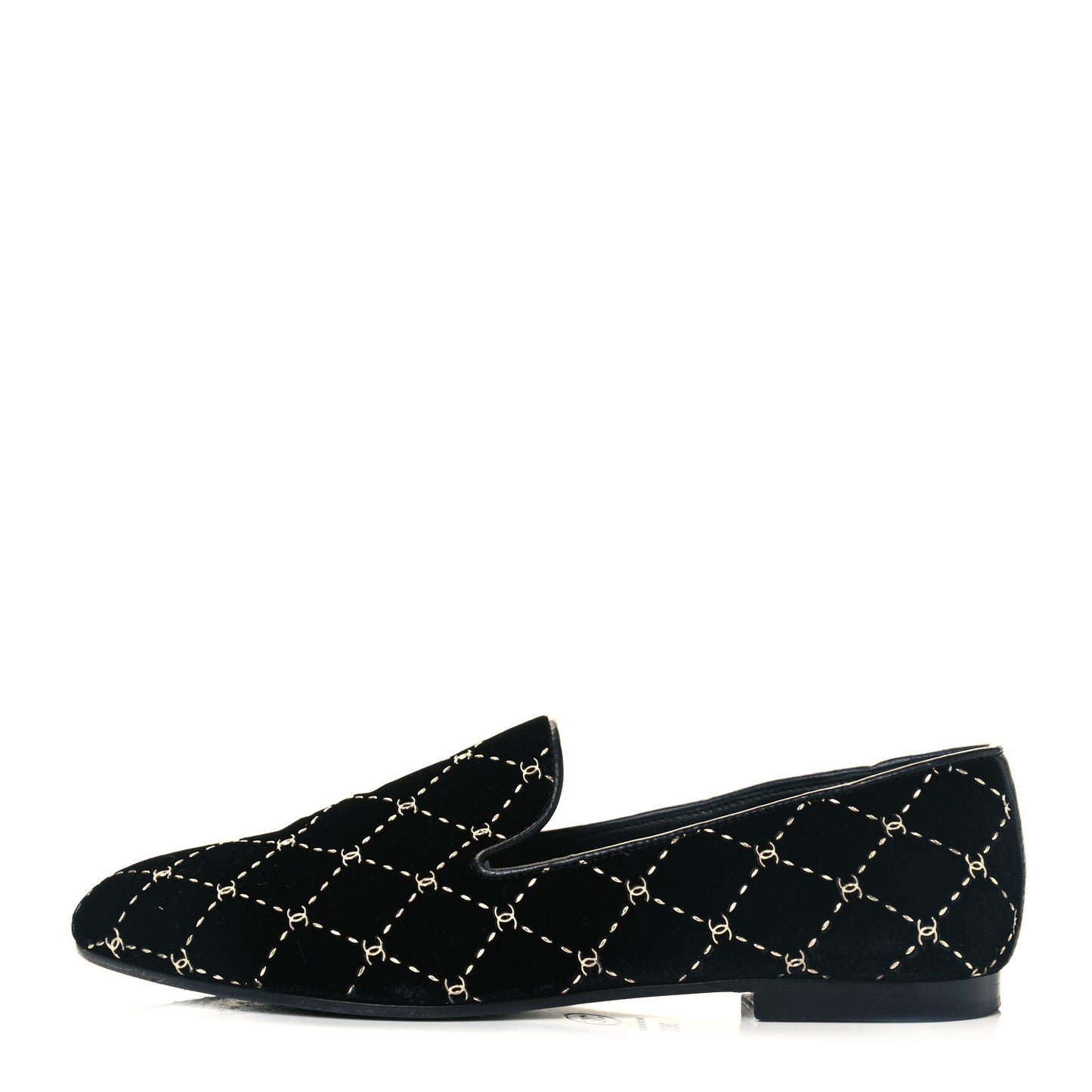 Velvet Mocassin Loafers 36.5 Black