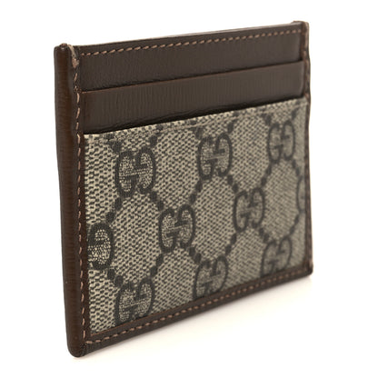 Gucci GG Supreme Monogram Azalea Calfskin Retro Interlocking G Card Holder Beige Ebony Brown Sugar 3 of 7