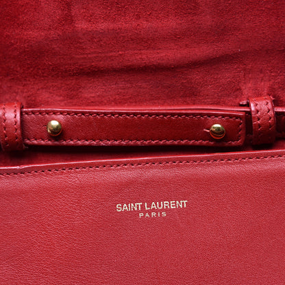 Saint Laurent Calfskin Classic Y Ligne Chain Wallet Red 13 of 16