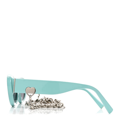 Tiffany Acetate Return to Tiffany Oval Sunglasses TF 4221 Tiffany Blue Dark Gray 3 of 7