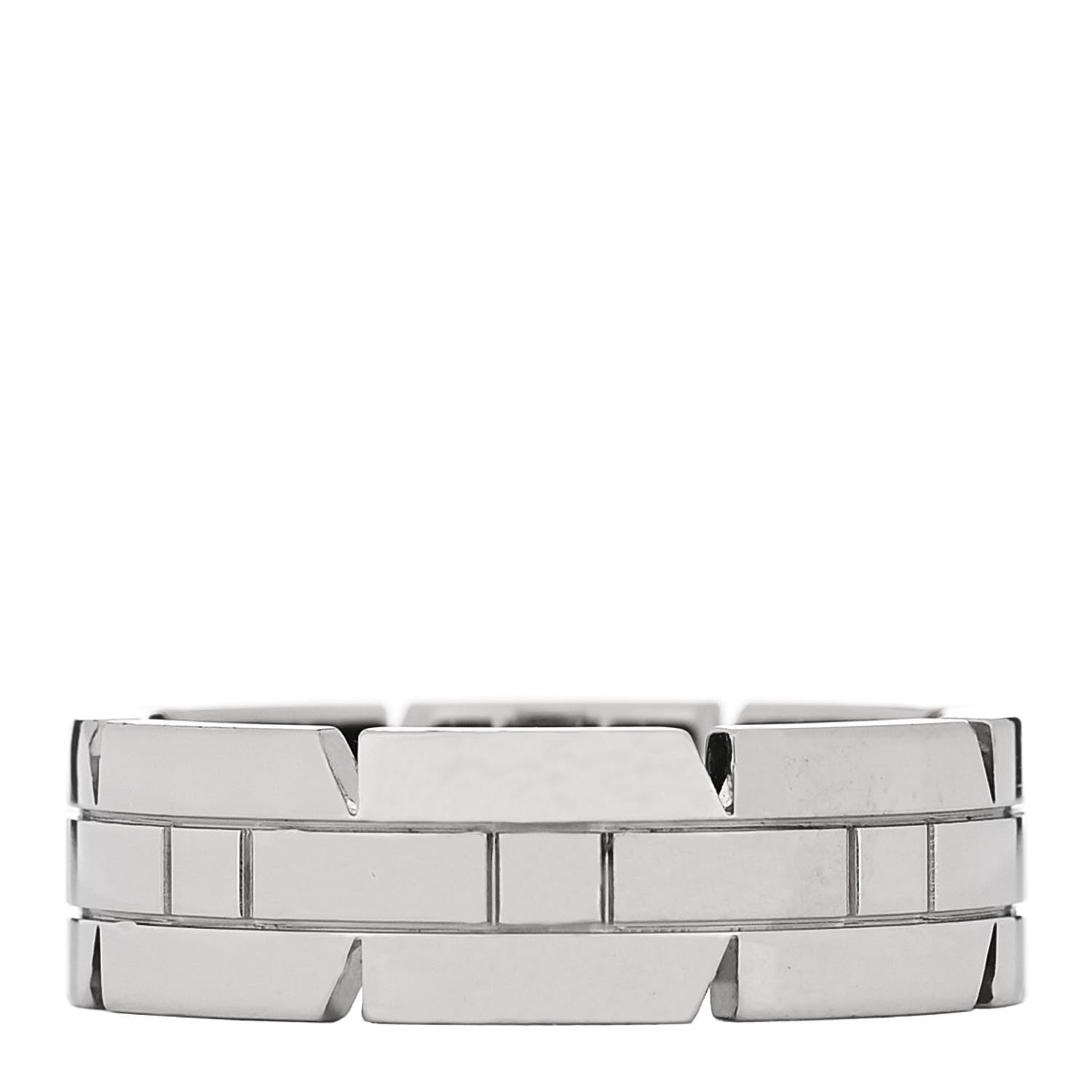 Cartier 18K White Gold 7mm Tank Francaise Band Ring 62 10 3 of 4