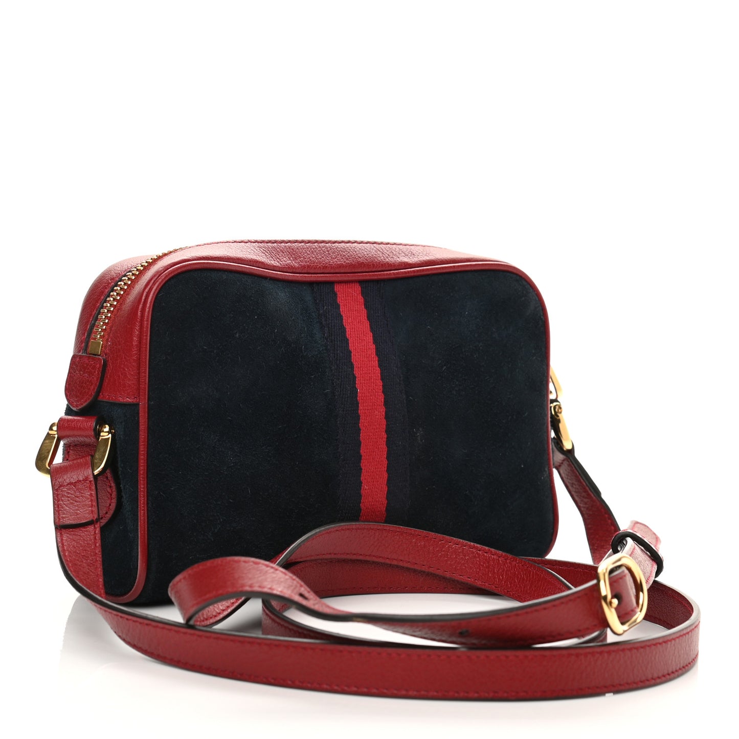 Suede Calfskin Web Mini Ophidia Shoulder Bag New Blue Romantic Cherry