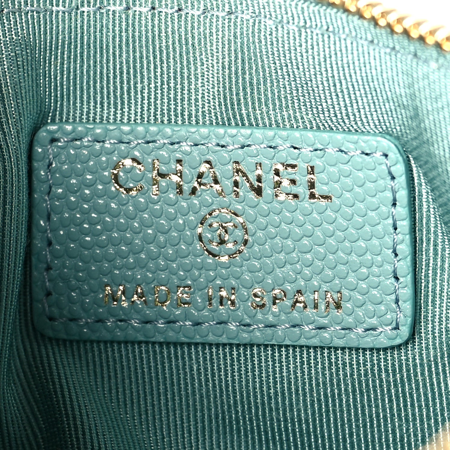 Chanel Caviar Quilted Small Cosmetic Case Light Blue 6 of 8