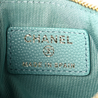 Chanel Caviar Quilted Small Cosmetic Case Light Blue 6 of 8