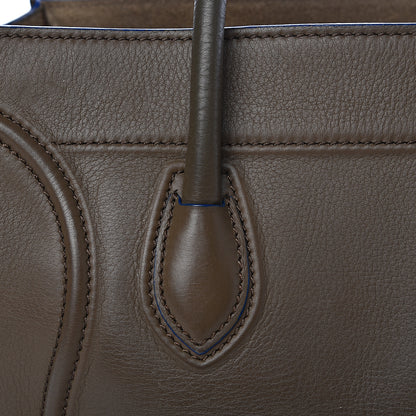 Celine Supple Calfskin Medium Phantom Luggage Khaki Cobalt Trim 12 of 20
