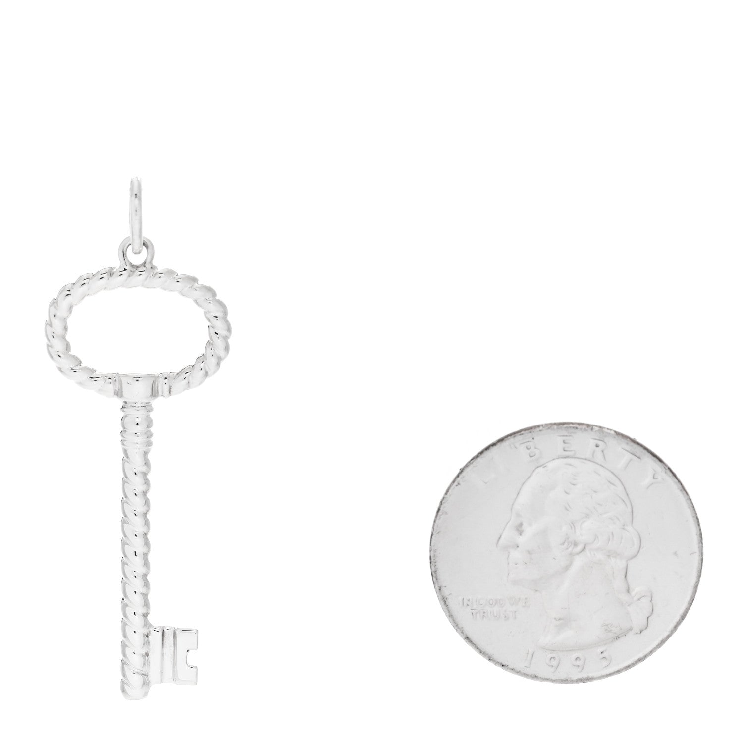 Tiffany Sterling Silver Twist Oval Key Pendant 2 of 4