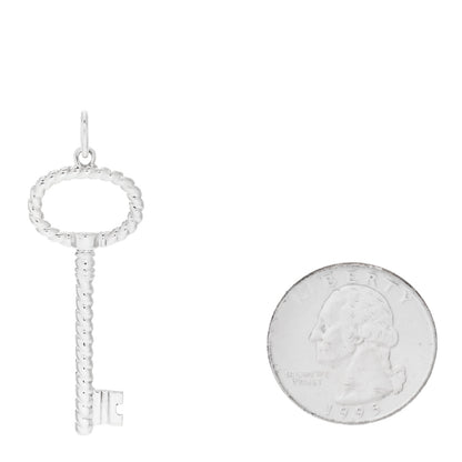 Tiffany Sterling Silver Twist Oval Key Pendant 2 of 4
