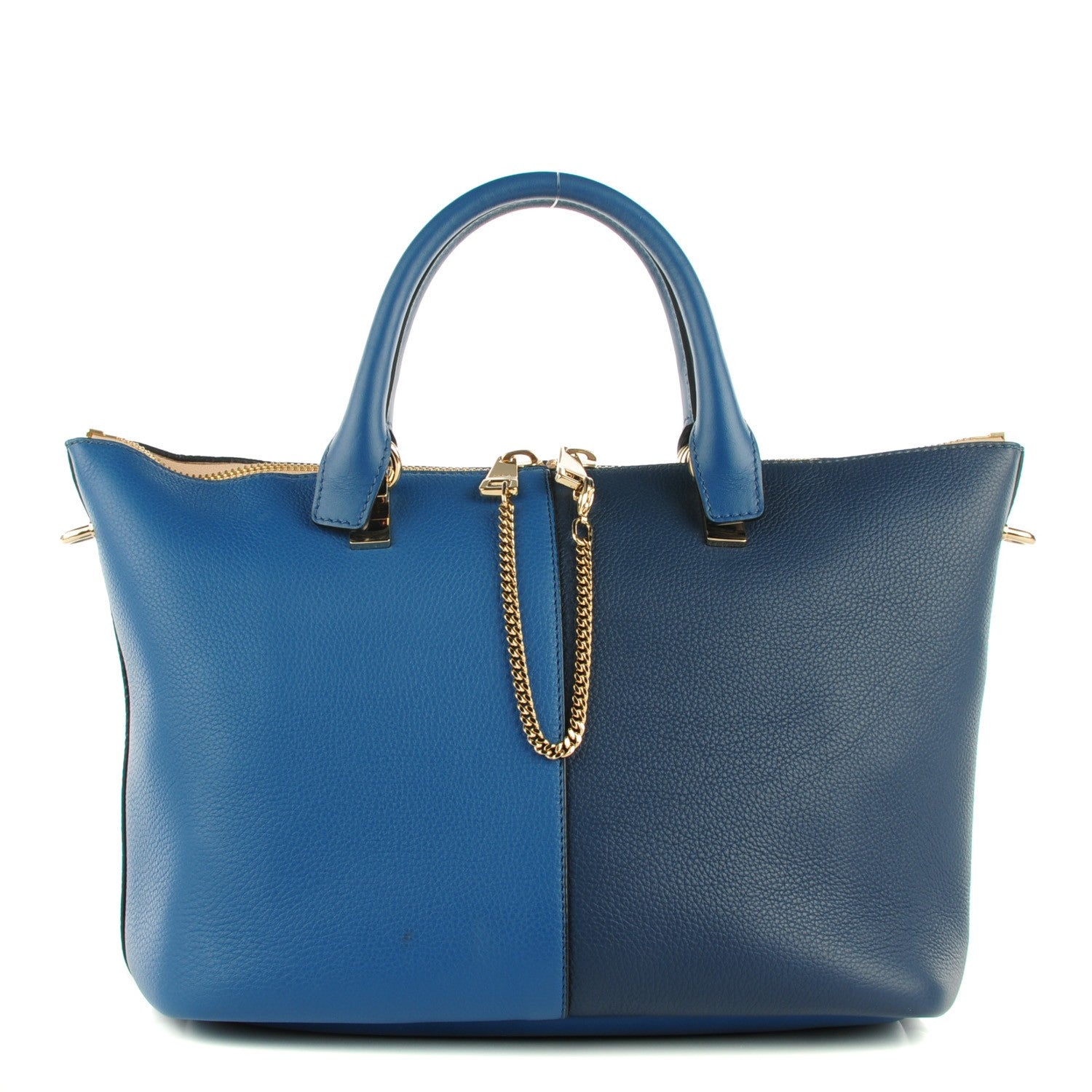 Chloe Pebbled Calfskin Medium Baylee Bi-Color Tote Cobalt Navy 1 of 8